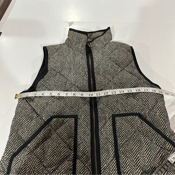 J. Crew Factory Black & White Herringbone Down Fill Vest Size M - Picture 9 of 10